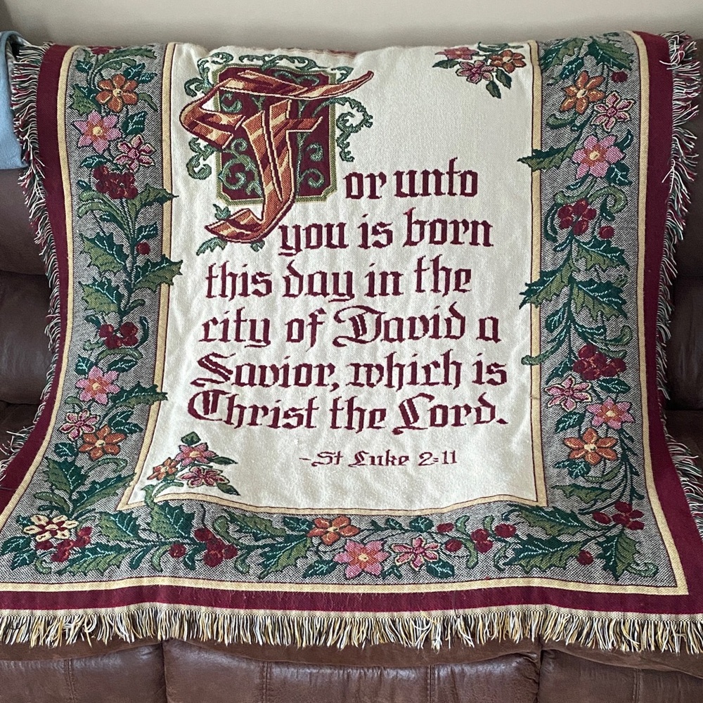Holiday Tapestry Throw Blanket